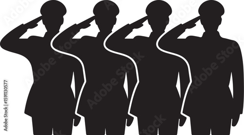Armed Forces Soldier Saluting Graphic 

