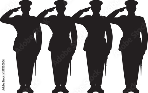 Armed Forces Soldier Saluting Graphic 

