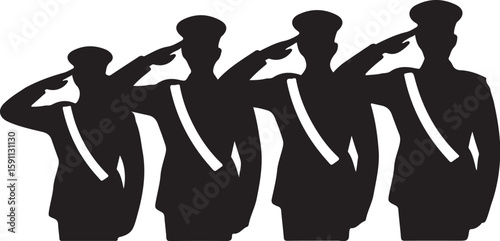 Military Salute Silhouette Vector Pack

