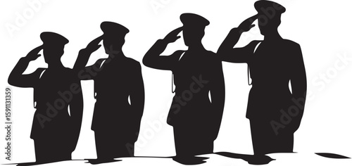 Military Salute Silhouette Vector Pack

