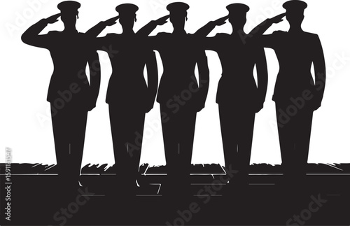 Military Salute Silhouette Vector Pack

