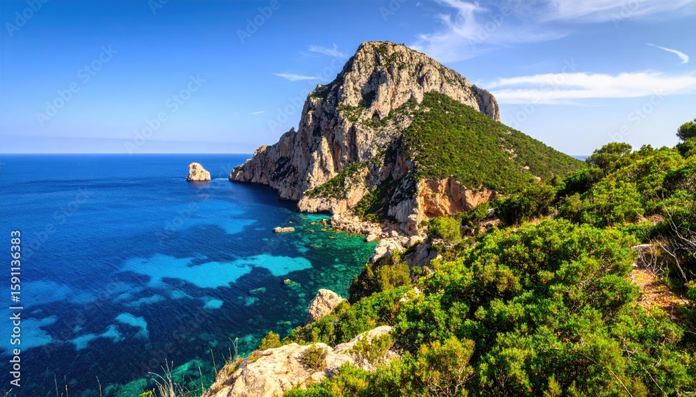 Naklejka premium Coastal scenery with a dramatic cliff