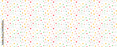 Seamless pattern with colorful falling decorative sprinkles banner, poster, cards background. birthday cover elements Seamless Pattern with Color Sprinkles. Colorful Vector Carnaval Confetti backdrop.