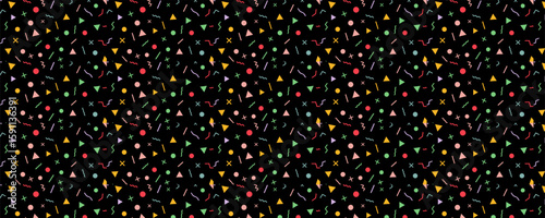 Seamless pattern with colorful falling decorative sprinkles banner, poster, cards background. birthday cover elements Seamless Pattern with Color Sprinkles. Colorful Vector Carnaval Confetti backdrop.