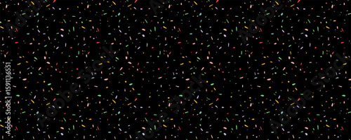 Seamless pattern with colorful falling decorative sprinkles banner, poster, cards background. birthday cover elements Seamless Pattern with Color Sprinkles. Colorful Vector Carnaval Confetti backdrop.