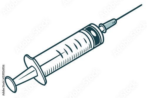 A medical syringe with liquid inside