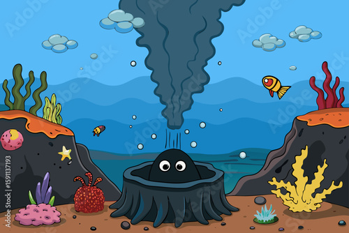 A Deep Sea Hydrothermal Vent on the Ocean Floor