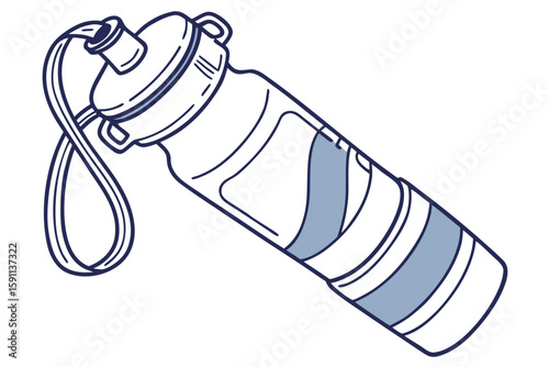Sports water bottle with a loop, isolated on white background