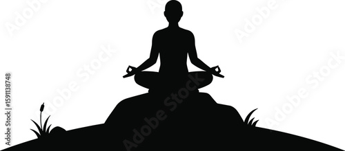 Serene Yoga Silhouette: Peaceful Meditation Pose