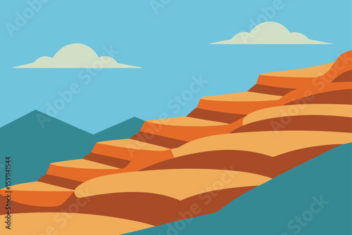 Floating Layered Terraces of Cappadocia Hills Under a Starry Sky