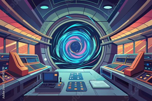 The Empty Minimalist Control Room of a Particle Accelerator