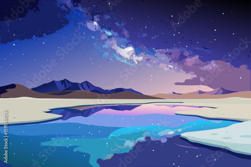 The Salar de Uyuni Salt Flats at Night