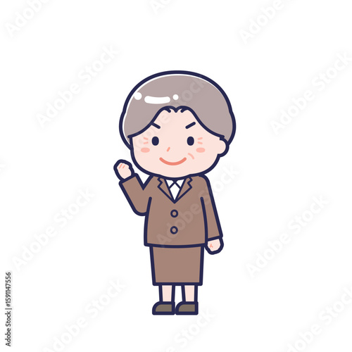 シニアの会社員／ななめ／女性 12