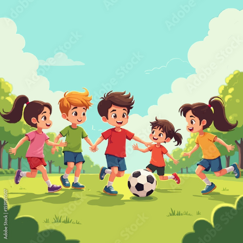 childrens playing football