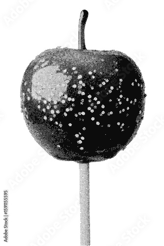 Carnival toffee apple halftone grunge vector design element