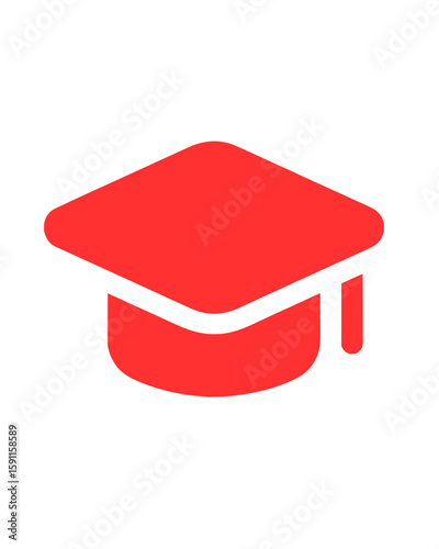 red graduation cap vector 