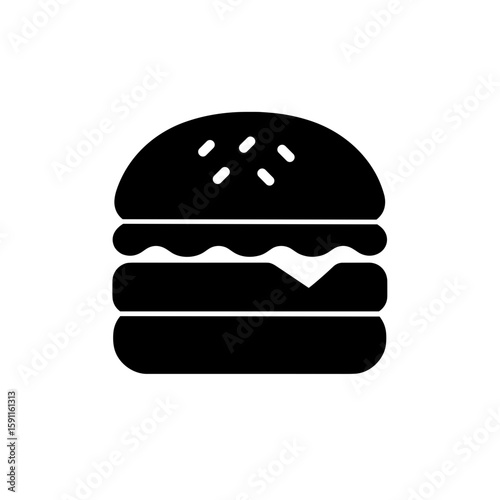 Solid black hamburger icon representing unhealthy eating