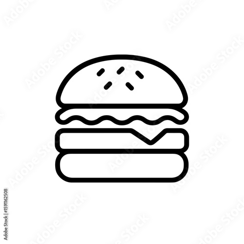 Hamburger outline icon representing unhealthy eating