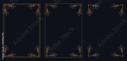 Corner frame, Set of vintage frames,Frames, labels with decorative elements and sample text mega set isolated