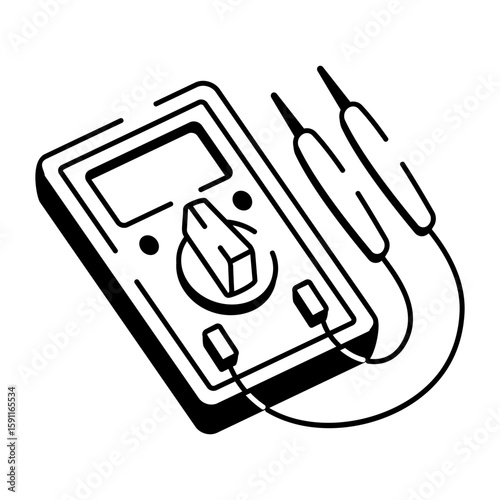 A sketchy style icon representing multimeter
