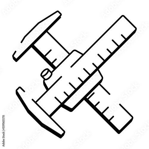 A sketchy style icon representing measuring calliper
