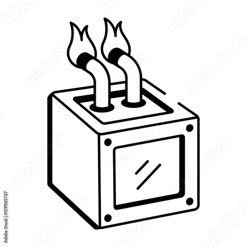  A doodle style icon showing furnace
