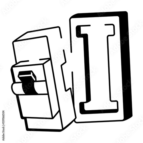 A drawing style icon showing circuit breaker
