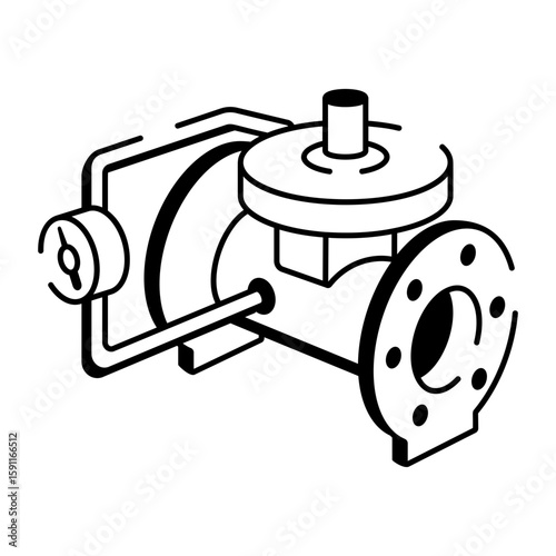 A doodle style icon showing pressure regulator
