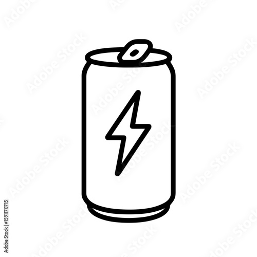Energy drink can outline icon representing stimulant overconsumption