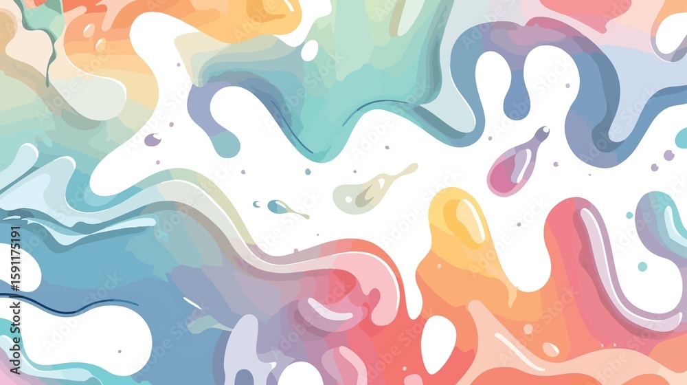 Vibrant abstract art with fluid pastel watercolors creates a splashy, modern backdrop or decorative element for creative design projects. Vibrant abstract art with fluid pastel watercolors creates a splashy, modern backdrop or decorative element for creative design projects.