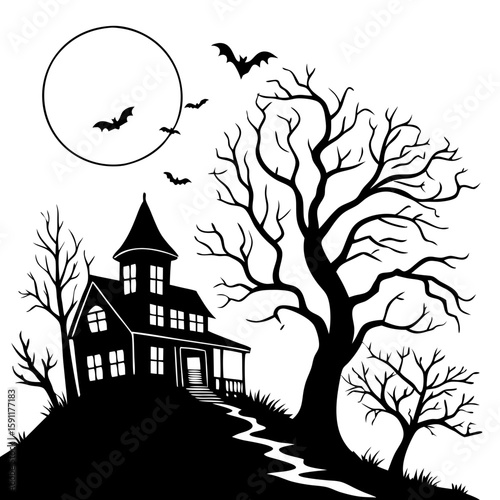 Spooky jack-o'-lantern pumpkin silhouette SVG with glowing face – ideal for Halloween crafts, haunted themes, eerie decor, and seasonal graphic design