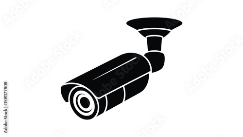 Security Camera Icon Black Silhouette Illustration