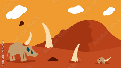 elephants in the desert