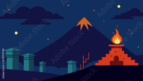 Haunted house in a dark, star-filled night city landscape with a moonlit sky