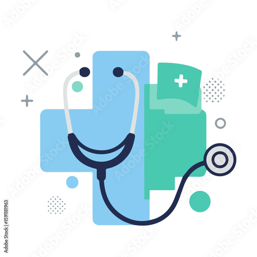 Flat Color Vector Design for Medical Business Website