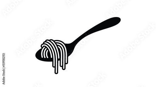 Spoonful of Spaghetti Pasta Illustration