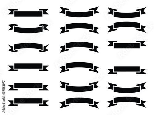 Ribbon banner set. Simple ribbons. Vector illustration

