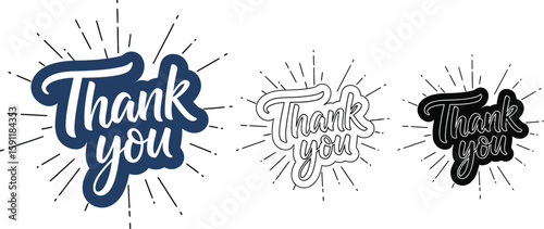 Thank you vector graphic design elements for cards and gifts thank you message appreciation concept