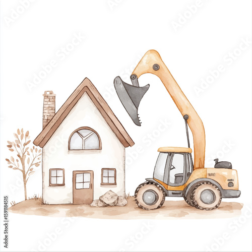 a small backhoe loader working