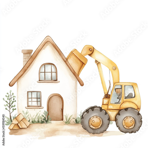 a small backhoe loader working