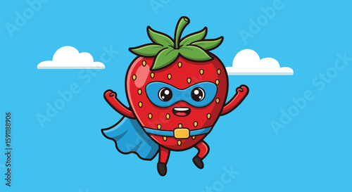 Super Strawberry: A Fun and Energetic Cartoon Strawberry Character