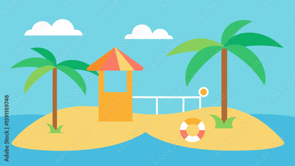 Obraz premium summer beach vector illustration
