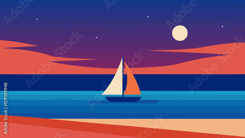 sailboat at night