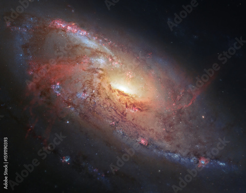 Spiral galaxy M 106 NGC 4258 in constellation Canes Venatici.