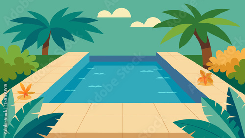swimming pool and palm trees