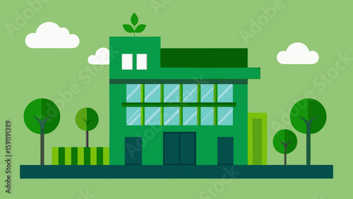 vector illustration of a green house