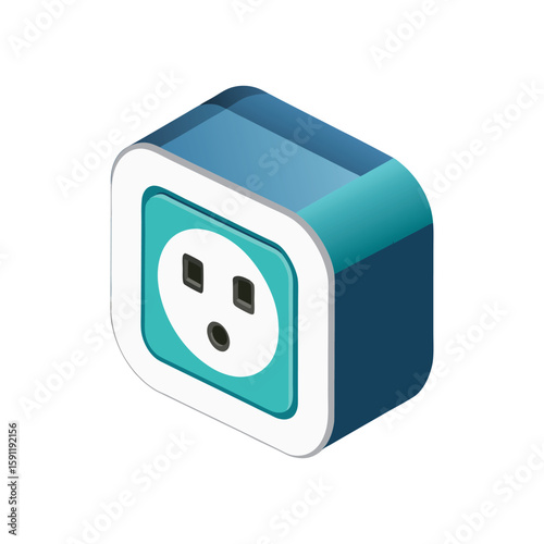 Vector Illustration of a Smart Plug Home Appliance Isolated