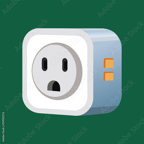 Vector Illustration of a Smart Plug Home Appliance Isolated