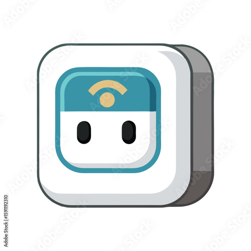 Vector Illustration of a Smart Plug Home Appliance Isolated