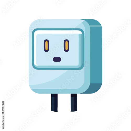 Vector Illustration of a Smart Plug Home Appliance Isolated